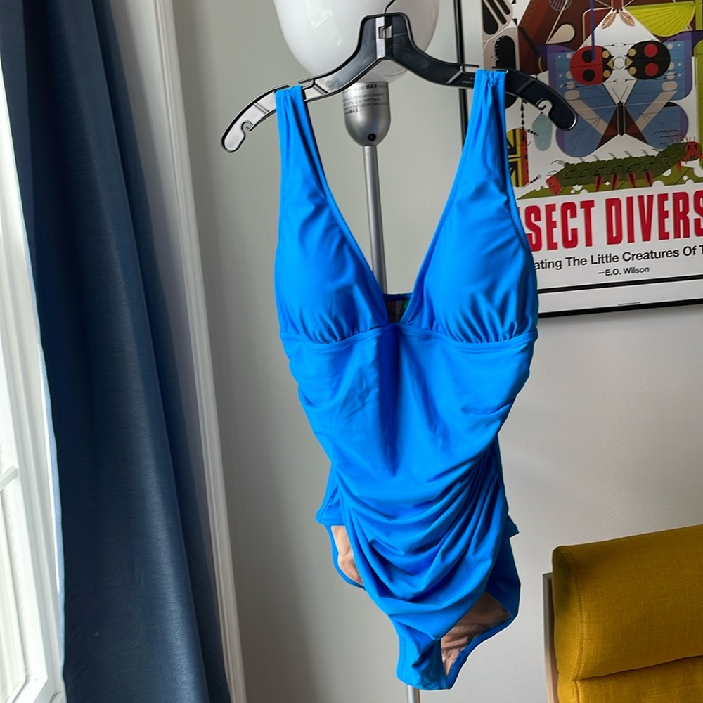J. Crew Ruched V-neck one-piece
